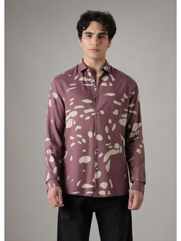 Banana Club - Mauve Abstract Casual Shirt