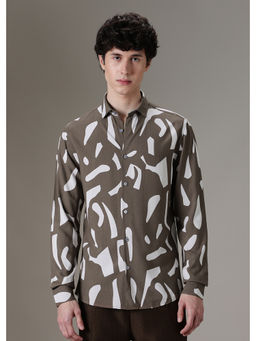 Banana Club - Olive Abstract Casual Shirt