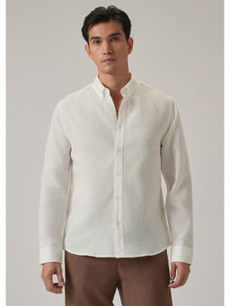 Banana Club - Off White Solid Plain Casual Shirt