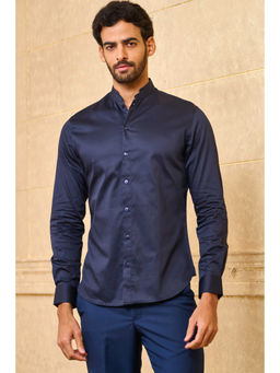 TASVA - Blue Solid Plain Casual Shirt
