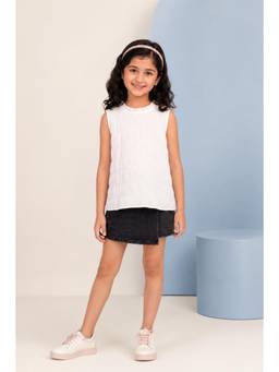 Allen Solly - Girls White Textured Casual Top