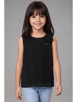 Allen Solly - Girls Black Solid Casual Top