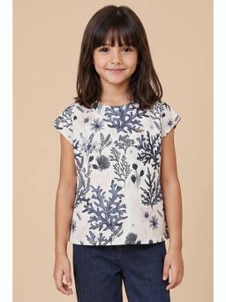 Allen Solly - Girls White Printed Casual Top