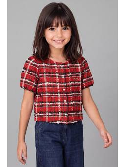 Allen Solly - Girls Red Solid Casual Top