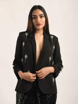 Attic Salt - Black Notched Lapel Blazer