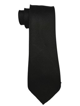 The Tie Hub - Classic Black Hand Rolled Italian Silk Tie