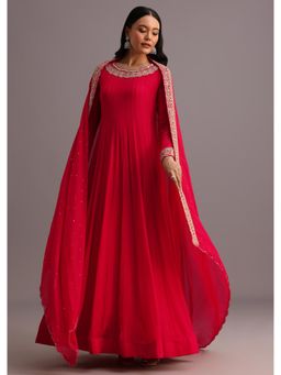 KALKI FASHION - Pink Embroidered Anarkali Suit with Dupatta