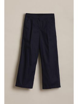 Allen Solly - Girls Navy Blue Solid Trouser