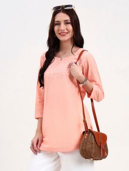Yufta - Peach Cotton Straight Tunic