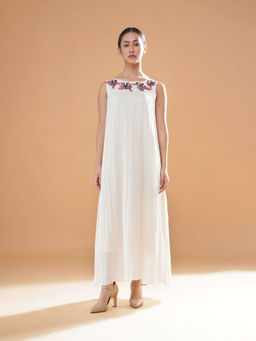 Neeti and Mudita - Ivory Solid Smock Simone Dress