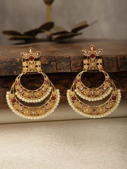 Spring Soul - Gold-Toned Kundan Chand Balis