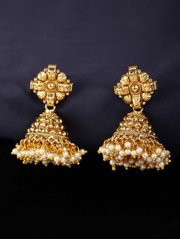 Spring Soul - Floral Pearl Jhumkas