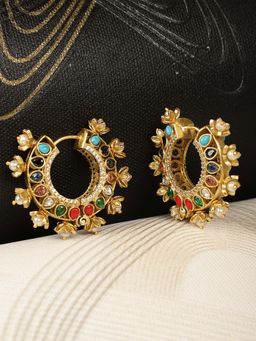 Spring Soul - Multi Coloured Gold Tone Earrings