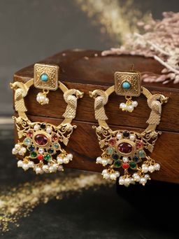 Spring Soul - Regal Peacock Temple Earrings