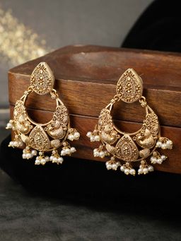 Spring Soul - Antique Gold Peacock Chand Bali