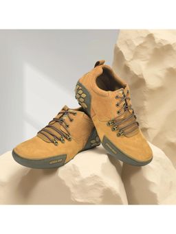 WOODLAND - Brown Lace Up Lightweight Breathable Comfortable Sneakers for Men's