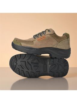 WOODLAND - Khaki Lace Up Lightweight Breathable Comfortable Sneakers for Men's