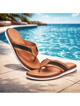 WOODLAND - Tan Soft Sole Lightweight Home Wear Flipflops for Men's