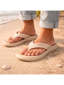 WOODLAND - Women's Beige Comfortable Soft Sole Lightweight Home Wear Flipflops