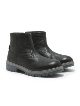 WOODLAND - Black Durable Comfortable High Ankle Casual Boots for Men's