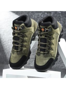 WOODLAND - Olive Durable Comfortable High Ankle Casual Boots for Men's