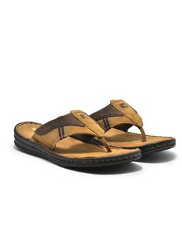 WOODLAND - Beige Soft Sole Lightweight Home Wear Flipflops for Men's