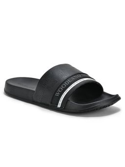 WOODLAND - Black Comfortable Lightweight Cushioned Daily Use Sliders for Men's