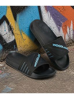 WOODLAND - Black Comfortable Lightweight Cushioned Daily Use Sliders for Men's