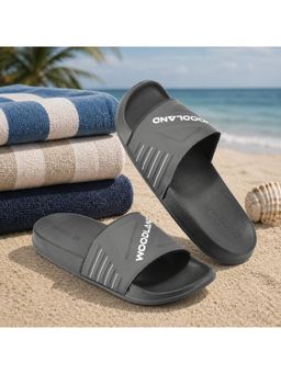 WOODLAND - Grey Comfortable Lightweight Cushioned Daily Use Sliders for Men's
