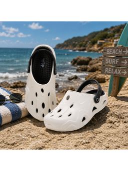 WOODLAND - White Comfortable Lightweight Cushioned Daily Use Clogs for Men's