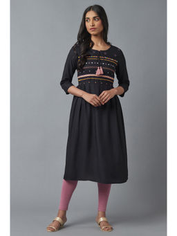 WISHFUL by W - Black Embroidered Dress