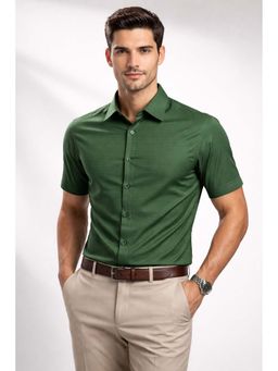 Parcel Yard - Green Mens Stripes Summer Collar Neck Shirt
