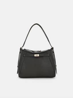 CARPISA ITALIA - Women Chamonix Black Handbag with Detachable Strap (M)