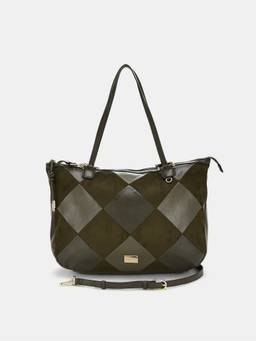 CARPISA ITALIA - Women Zora Olive Handbag with Detachable Strap (L)