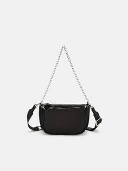 CARPISA ITALIA - Women Trevis Black Crossbody Sling Bag with Detachable Handle (S)