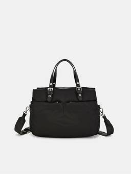 CARPISA ITALIA - Women Trevis Black Handbag with Detachable Strap (L)