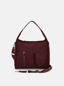 CARPISA ITALIA - Women Dana V1 Maroon Handbag with Detachable Strap (L)