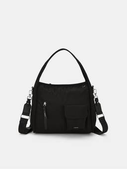 CARPISA ITALIA - Women Dana Black Handbag with Detachable Strap (M)
