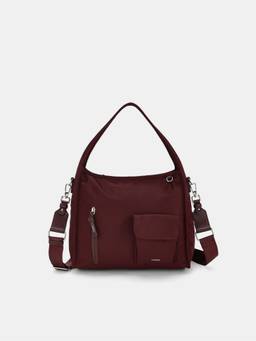 CARPISA ITALIA - Women Dana Maroon Handbag with Detachable Strap (M)