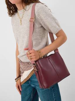 Accessorize London - Women Burgundy Webbing Strap Sling Bag