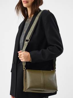 Accessorize London - Women Olive Triple Gusset Sling Bag