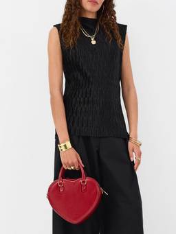 Accessorize London - Women Red Heart Shaped Handbag with Detachable Strap