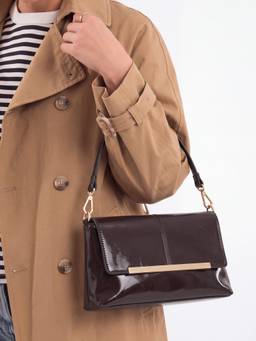 Accessorize London - Women Brown Metal Bar Shoulder Bag