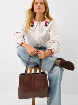 Accessorize London - Women Brown Shoulder Bag with Detachable Strap