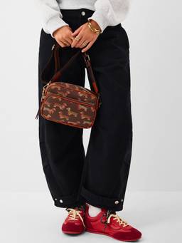 Accessorize London - Women Brown Printed Sausage Dog Sling Bag