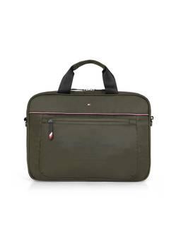 Tommy Hilfiger - Unisex Olive Messenger Bag with Detachable Strap