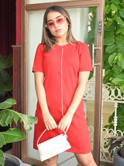 Club York - Red Solid Mini Dress
