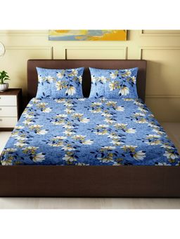 Happy Hues - Artisan Double Bedsheet with 2 Pillow Covers 100% Cotton 144 Tc (Queen)