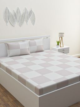 Happy Hues - Santorini Double Bedsheet with 2 Pillow Covers 100% Polyester (Queen)