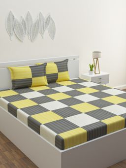 Happy Hues - Nirvana King Size Bedsheet with 2 Pillow Covers 100% Cotton